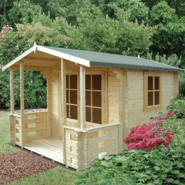 2.4-3.0m wide Apex 28mm Log Cabin 124